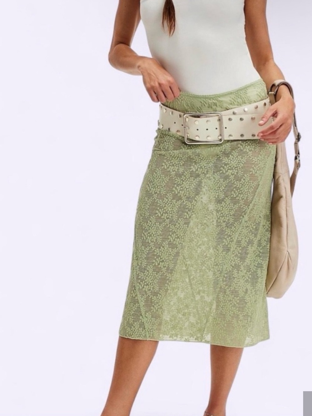 Free People Lace Midi Skirt